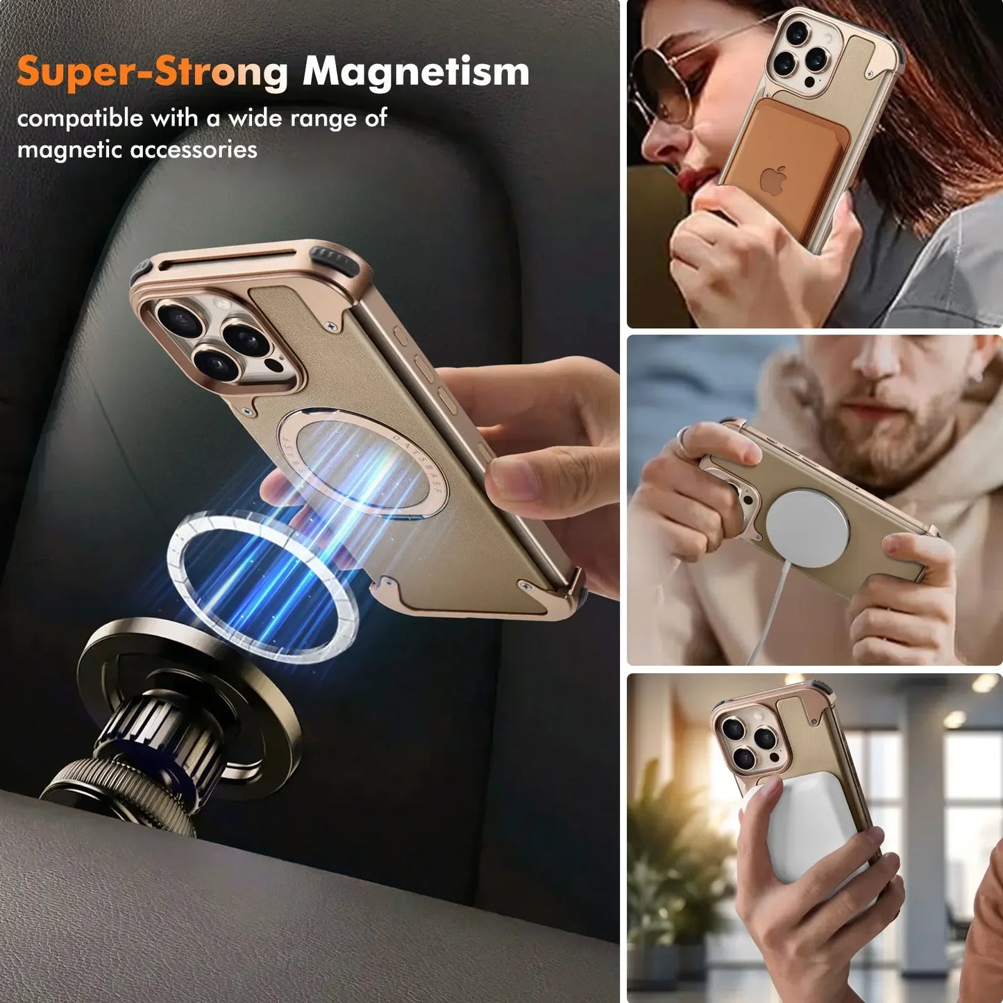 Leather Phone Case with Magsafe for iphone 16