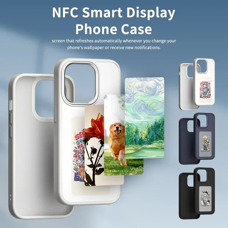 Luxury NFC smart E ink screen Display mobile phone case cover for iphone