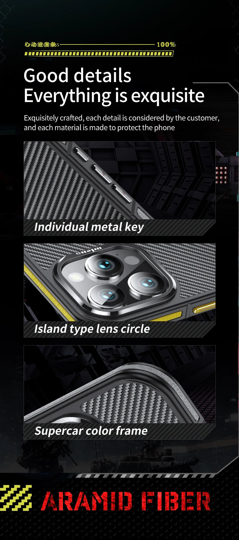 aramid fiber Phone Case For iPhone
