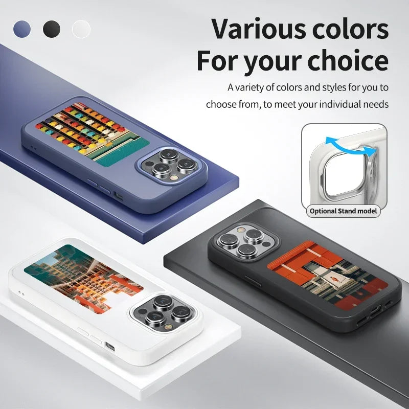 Luxury NFC smart E ink screen Display mobile phone case cover for iphone