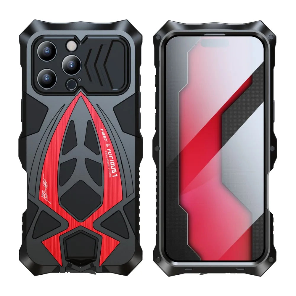 Military Grade Anti Fall Sport Car Silicone Metal Case For iPhone