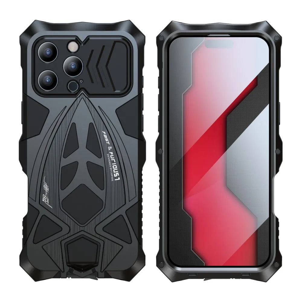 Military Grade Anti Fall Sport Car Silicone Metal Case For iPhone