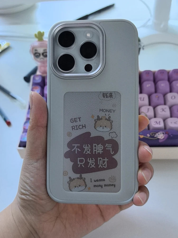 Luxury NFC smart E ink screen Display mobile phone case cover for iphone