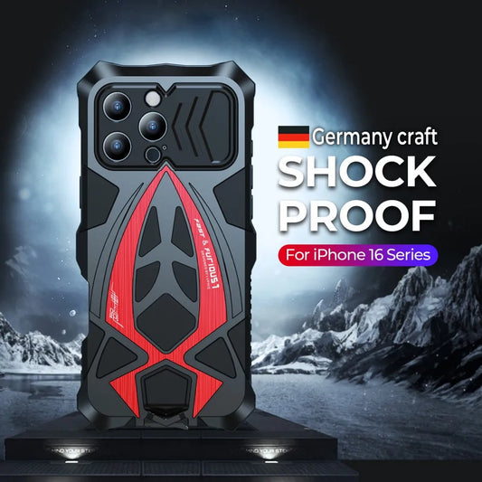 Military Grade Anti Fall Sport Car Silicone Metal Case For iPhone