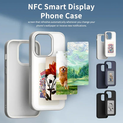 Luxury NFC smart E ink screen Display mobile phone case cover for  iphone