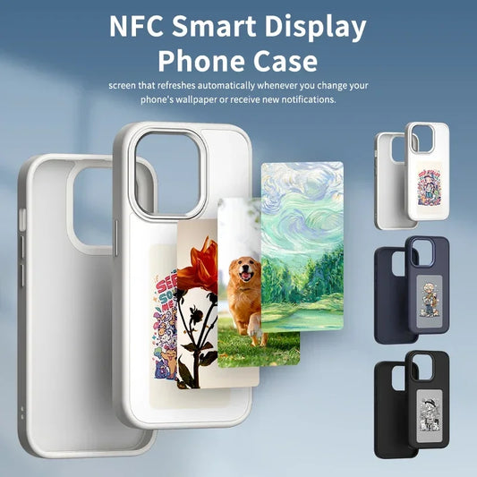 Luxury NFC smart E ink screen Display mobile phone case cover for  iphone