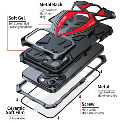 Military Grade Anti Fall Sport Car Silicone Metal Case For iPhone